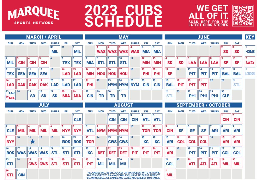 MLB Unveils New look Cubs Schedule For 2023 Chicago Cubs News