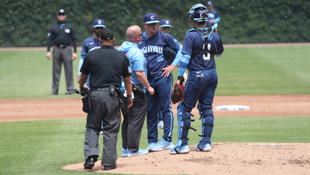 Jordan Wicks Visit To The Mound Injury