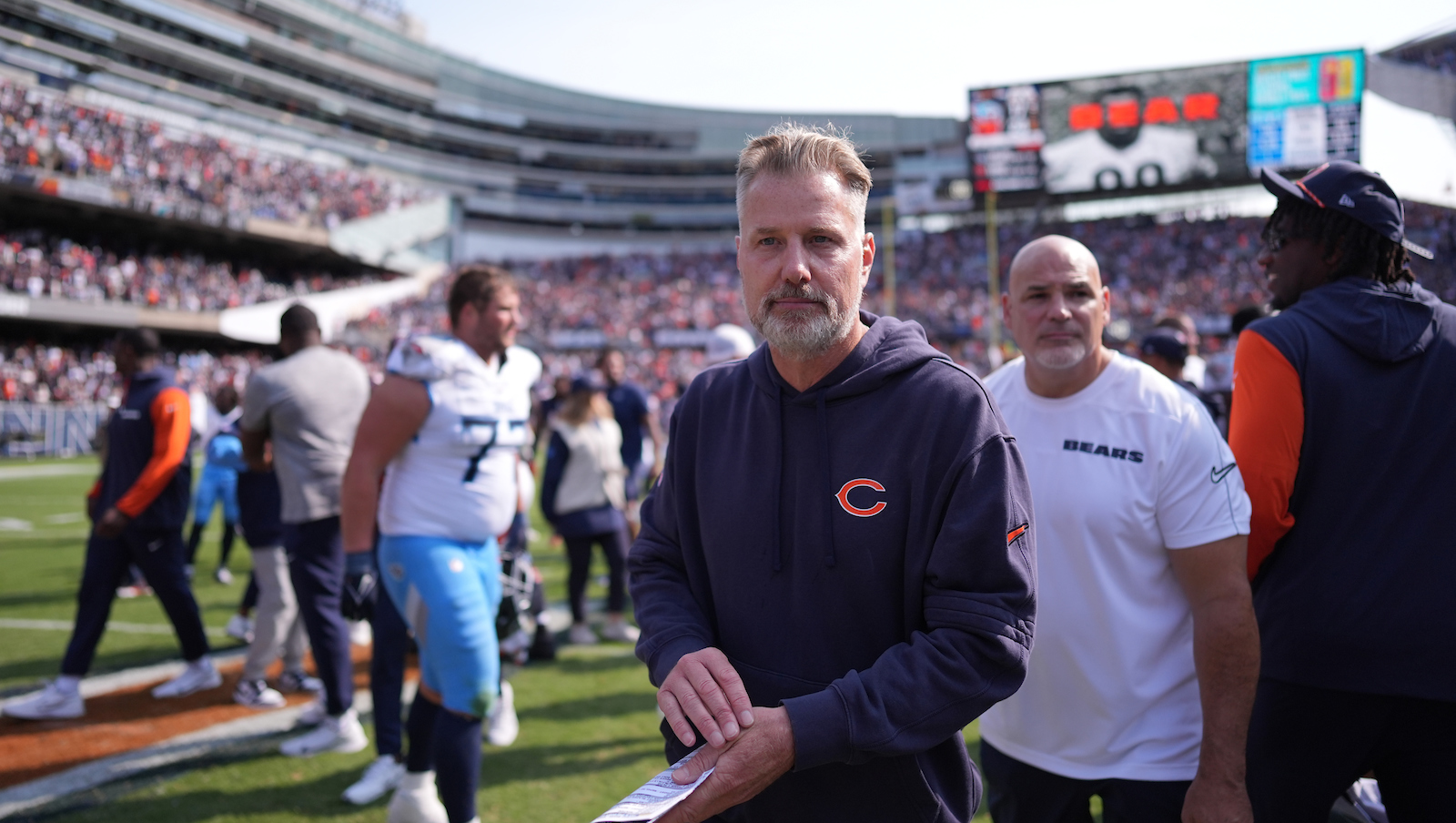 Matt Eberflus Walking Off Soldier Field After Week 1 Win Over Titans