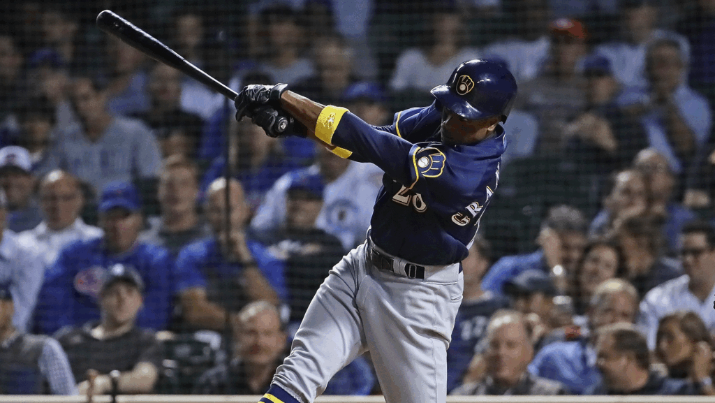 Curtis Grnderson Brewers Wrigley Field 2018