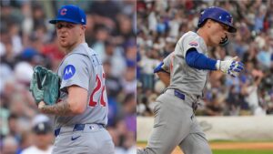 Chicago Cubs rookie pitcher Cade Horton and rookie third baseman Matt Shaw