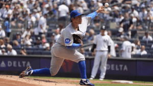 Shota Imanaga Delivers Pitch Against Yankees July 2025