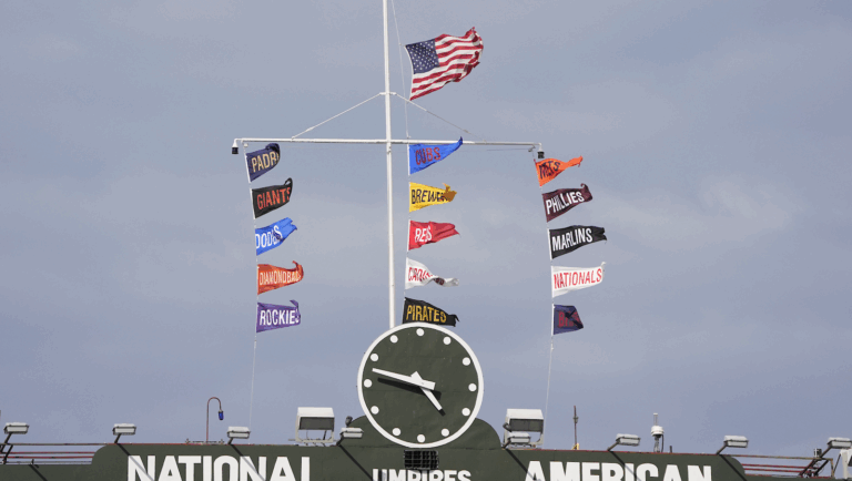 Wrigley Field Flags Scoreboard 2025 April
