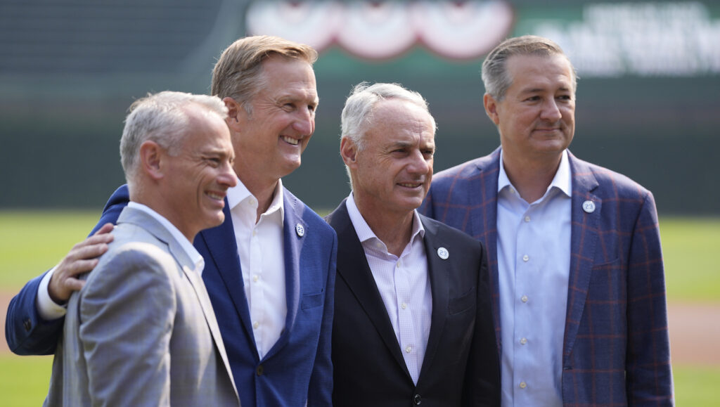 Jed Hoyer, Crane Kenney, Rob Manfred, Tom Ricketts