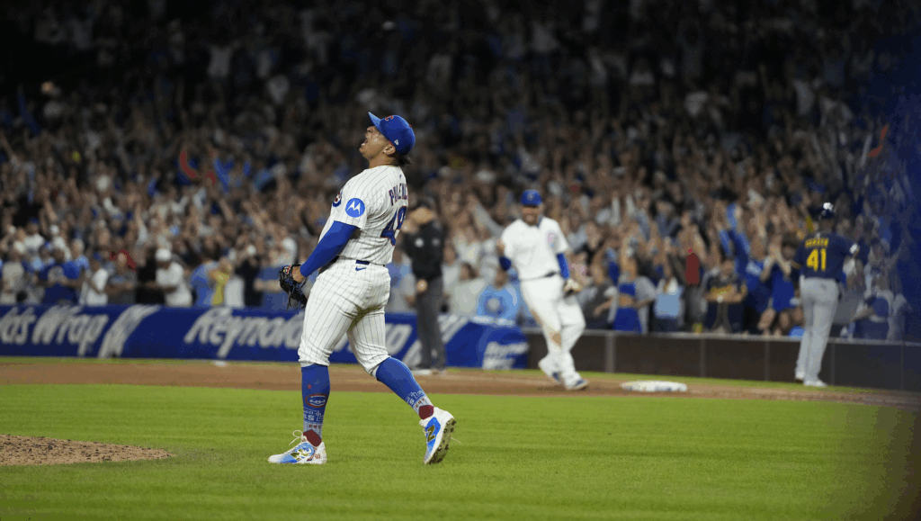 Daniel Palencia Celebration After Thrilling Save Vs Brewers