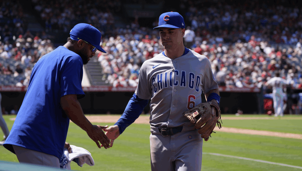 Matt Shaw High Fiving Teammates Running To Dugout Anaheim
