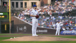 Michael Soroka Standing On Mound At Wrigley Aug 2025