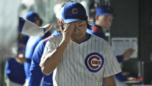 Shota Imanaga Wipes Brow Cubs Dugout Start Vs Mets