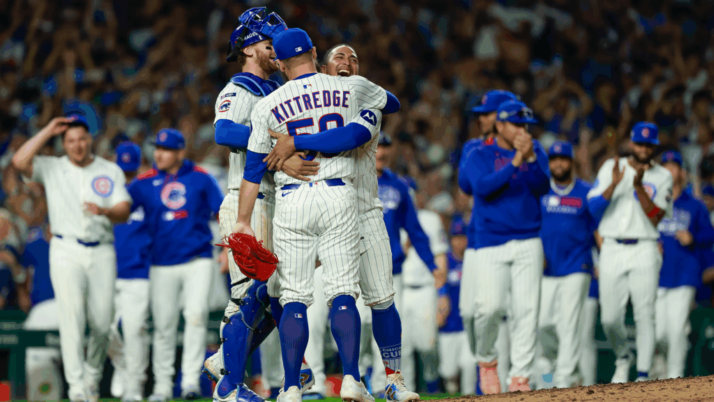 Kittredge Cubs Nl Wc Mound Celebration