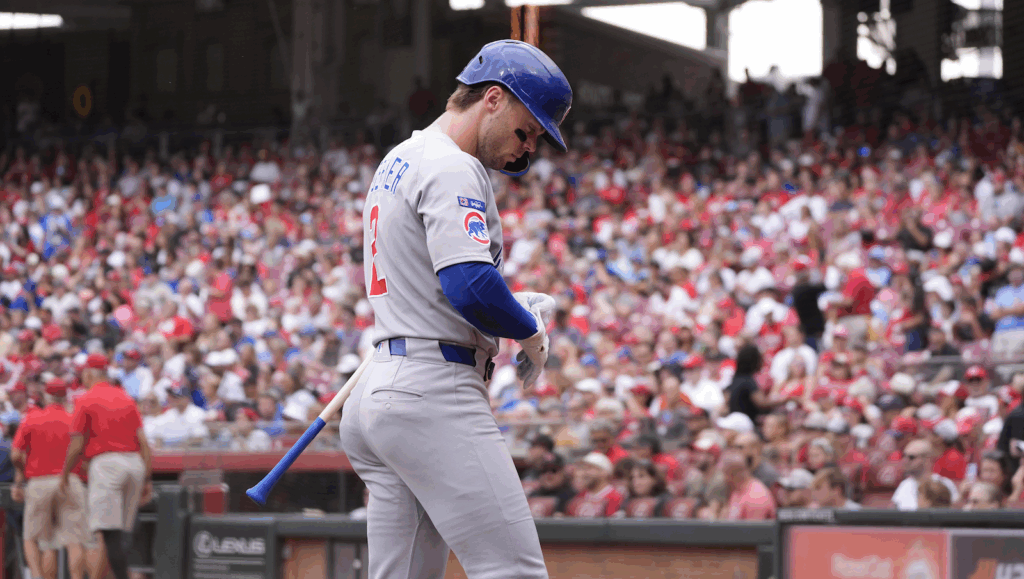 Nico Hoerner Cubs Road Gray Uni Sept 2025